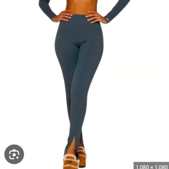 SET Active 2 Piece Luxform Workout Set - Longsleeve Bra & Leggings River Blue S - Picture 6 of 10